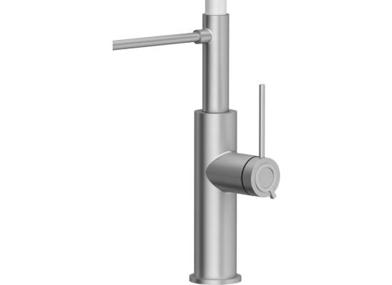 Bateria QUADRON GEMMA stal szczotkowana (INOX) + wąż BIAŁY (3623501_BSWH)