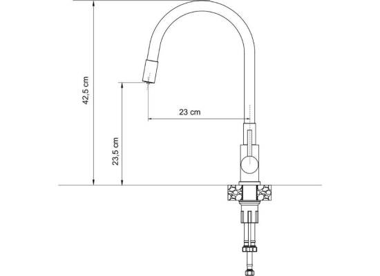 __WYSYŁKA 24H*^__ | Bateria QUADRON AGNES FLEX FILTER stal szczotkowana (INOX) + wąż CZARNY (52141BS)