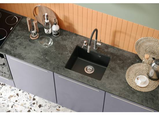 Zlew QUADRON ALEC 40 SILVER STONE (szary) (HQA4640SZK)