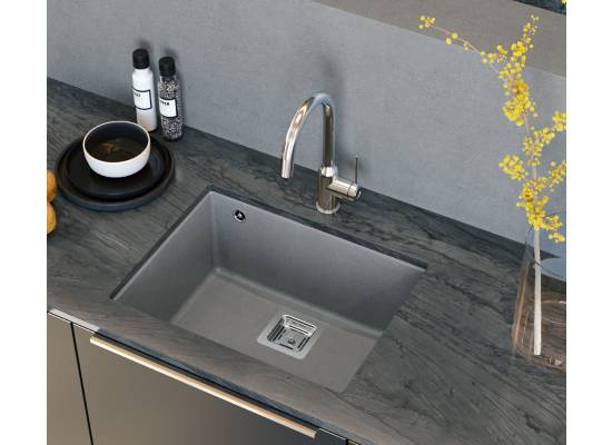 __WYSYŁKA 48H*__ | Zlew QUADRON DAVID 50 BLACK DIAMOND (czarny metalik) (HQD5542U8-BS)