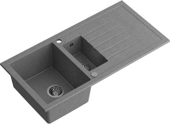 Zlew QUADRON BRUCE 156 szary (SILVER STONE) + zaślepka (HCQB9950SZK) *** zamów wycięcie otworu na dozownik GRATIS ***