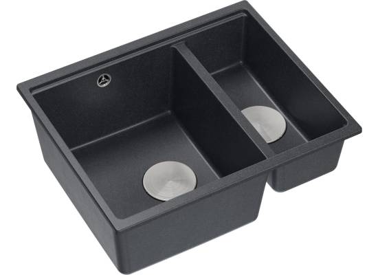 __WYSYŁKA 48H*__ | Zlew QUADRON LOGAN 150-U BLACK DIAMOND (czarny metalik) (HCQL5646U8-BS_U)