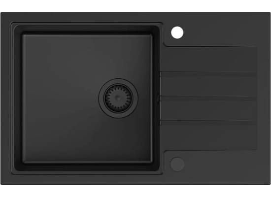 __WYSYŁKA 48H*__ | Zlew QUADRON PETER 111 PURE CARBON (czarny mat) + syfon PURE CARBON (HCQP7850BLM_PC)