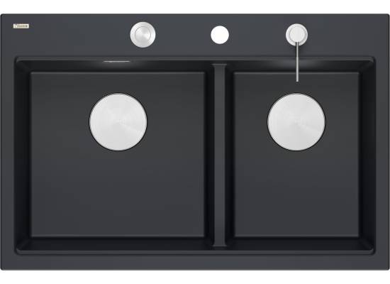 __WYSYŁKA 48H*__ | Zlew QUADRON MARC 120 PURE CARBON (czarny mat) + akcesoria (HQC7650U7_BS)