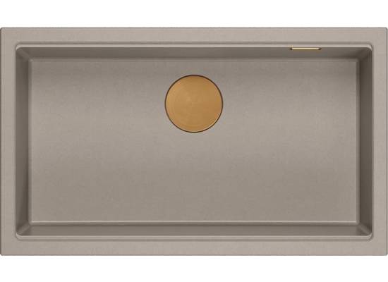 Zlew QUADRON LOGAN 110-U SOFT TAUPE (cappuccino) + syfon MIEDŹ (HQD7644U4_PVDC1_U)