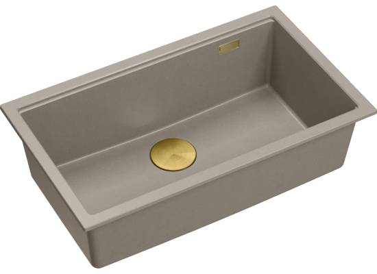 __WYSYŁKA 48H*__ | Zlew QUADRON LOGAN 110 SOFT TAUPE (cappuccino) + syfon ZŁOTY (HQD7644U4_PVDG1_I)