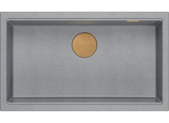 Zlew QUADRON LOGAN 110-U SILVER STONE (szary) + syfon MIEDŹ (HQD7644U5_PVDC1_U)