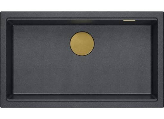__WYSYŁKA 48H*__ | Zlew QUADRON LOGAN 110-U PURE CARBON (czarny mat) + syfon MIEDŹ (HQD7644U7_PVDC1_U)