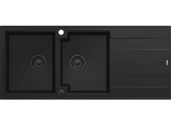 __WYSYŁKA 48H*__ | Zlew QUADRON EVAN 121 PURE CARBON (czarny mat) + syfon PURE CARBON (HQE11650U7_BLM_P2O)