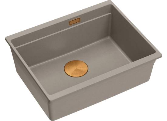 __WYSYŁKA 48H*__ | Zlew QUADRON LOGAN 100-U SOFT TAUPE (cappuccino) + syfon MIEDŹ (HQJ6045U4_PVDC1_U)