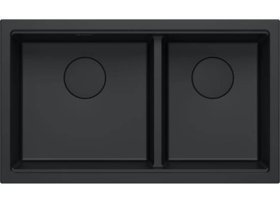 __WYSYŁKA 48H*__ | Zlew QUADRON LOGAN 120-U PURE CARBON (czarny mat) + syfon CZARNY (HQL7645U7_BLM_U)