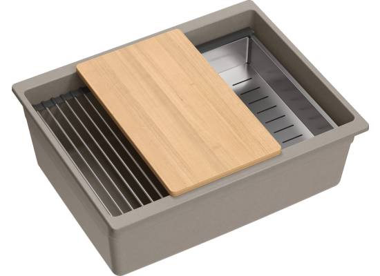 __WYSYŁKA 48H*__ | Zlew QUADRON LOGAN 100-U SOFT TAUPE (cappuccino) + syfon MIEDŹ (HQJ6045U4_PVDC1_U)