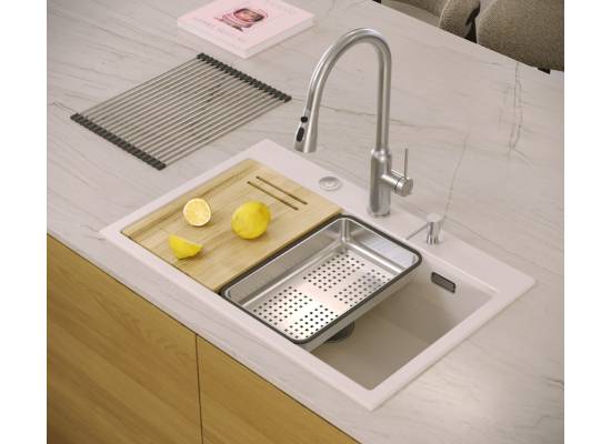 __WYSYŁKA 48H*__ | Zlew QUADRON MARC 110 SOFT TAUPE (cappuccino) + akcesoria (HQM7650U4_BS)