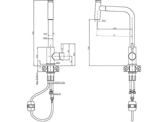__WYSYŁKA 48H*__ | Bateria QUADRON MERYL PULL-OUT stal szczotkowana (INOX) (3673501BS)
