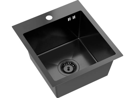 __WYSYŁKA 48H*__ | Zestaw QUADRON | LUKE 90 czarna stal szczotkowana (BLACK INOX) + MAGGIE black metal/czarny (ZH4045PVDBLM_3323503PVDBLM)