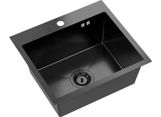 __WYSYŁKA 48H*__ | Zlew QUADRON LUKE 100 czarna stal szczotkowana (BLACK INOX) (ZH5045PVDBLM)