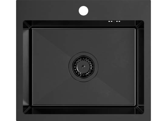 __WYSYŁKA 48H*__ | Zlew QUADRON LUKE 100 czarna stal szczotkowana (BLACK INOX) (ZH5045PVDBLM)