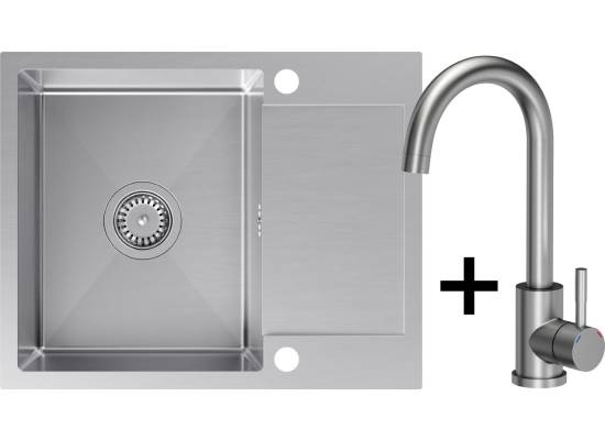 __WYSYŁKA 24H*^__ | Zestaw QUADRON | LUKE 116 stal szczotkowana INOX + KATE stal INOX + zaślepka (ZH6048BS_3623500_BS)