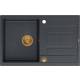 Zlew QUADRON MORGAN 111 BLACK DIAMOND (czarny metalik) + syfon MIEDŹ (HB8203U8-C1_P2O)