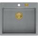 __WYSYŁKA 48H*__ | Zlew QUADRON MORGAN 110 SILVER STONE (szary) + syfon ZŁOTY (HB8304U5-G1_P2O)
