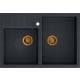 __WYSYŁKA 48H*__ | Zlew farmerski QUADRON BILL 120 BLACK DIAMOND (czarny metalik) + syfon MIEDŹ (HCQB9062U8_PVDC1)