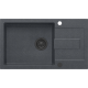 __WYSYŁKA 48H*__ | Zlew QUADRON CHRISTIAN 136 XL BLACK DOTTED (czarny nakrapiany) + syfon PURE CARBON (HCQC57845CZK_PC)