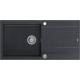 EVAN 146 XL GraniteQ zlewozmywak z syfonem Push 2 Open 1-komorowy z/o (1000x500x210 kom. 420x480) black diamond / elementy stalowe