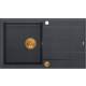 __WYSYŁKA 48H*__ | Zlew QUADRON EVAN 111 BLACK DIAMOND (czarny metalik) + syfon MIEDŹ (HCQE8650U8_PVDC1_P2O)