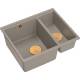 Zlew QUADRON LOGAN 150-U SOFT TAUPE (cappuccino) + syfon MIEDŹ (HCQL5646U4-C1_U)