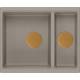 Zlew QUADRON LOGAN 150-U SOFT TAUPE (cappuccino) + syfon MIEDŹ (HCQL5646U4-C1_U)