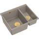 __WYSYŁKA 48H*__ | Zlew QUADRON LOGAN 150 SOFT TAUPE (cappuccino) + syfon ZŁOTY (HCQL5646U4-G1_I)