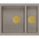 __WYSYŁKA 48H*__ | Zlew QUADRON LOGAN 150 SOFT TAUPE (cappuccino) + syfon ZŁOTY (HCQL5646U4-G1_I)