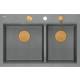 Zlew QUADRON MARC 120 SILVER STONE (szary) + syfon MIEDŹ + akcesoria (HQC7650U5_PVDC1)