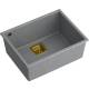 Zlew QUADRON DAVID 50 SILVER STONE (szary) + syfon ZŁOTY (HQD5542U5-G1)