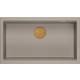 Zlew QUADRON LOGAN 110-U SOFT TAUPE (cappuccino) + syfon MIEDŹ (HQD7644U4_PVDC1_U)