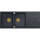 __WYSYŁKA 48H*__ | Zlew QUADRON EVAN 121 BLACK DIAMOND (czarny metalik) + syfon ZŁOTY (HQE11650U8_PVDG1_P2O)
