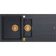 __WYSYŁKA 48H*__ | Zlew QUADRON EVAN 156 BLACK DIAMOND (czarny metalik) + syfon MIEDŹ (HQE5510050U8_PVDC1_P2O)