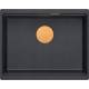 Zlew QUADRON LOGAN 100-U BLACK DIAMOND (czarny metalik) + syfon MIEDŹ (HQJ6045U8_PVDC1_U)