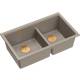 Zlew QUADRON LOGAN 120-U SOFT TAUPE (cappuccino) + syfon MIEDŹ (HQL7645U4_PVDC1_U)