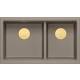 __WYSYŁKA 48H*__ | Zlew QUADRON LOGAN 120 SOFT TAUPE (cappuccino) + syfon ZŁOTY (HQL7645U4_PVDG1_I)
