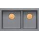 __WYSYŁKA 48H*__ | Zlew QUADRON LOGAN 120 SILVER STONE (szary) + syfon MIEDŹ (HQL7645U5_PVDC1_I)