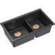 __WYSYŁKA 48H*__ | Zlew QUADRON LOGAN 120 BLACK DIAMOND (czarny metalik) + syfon MIEDŹ (HQL7645U8_PVDC1_I)
