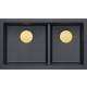 __WYSYŁKA 48H*__ | Zlew QUADRON LOGAN 120-U BLACK DIAMOND (czarny metalik) + syfon ZŁOTY (HQL7645U8_PVDG1_U)