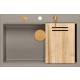 Zlew QUADRON MARC 110 SOFT TAUPE (cappuccino) + syfon MIEDŹ + akcesoria (HQM7650U4_PVDC1)