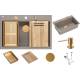 Zlew QUADRON MARC 110 SOFT TAUPE (cappuccino) + syfon MIEDŹ + akcesoria (HQM7650U4_PVDC1)