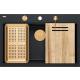 Zlew QUADRON MARC 110 PURE CARBON (czarny mat) + syfon MIEDŹ + akcesoria (HQM7650U7_PVDC1)
