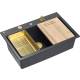__WYSYŁKA 48H*__ | Zlew QUADRON MARC 110 BLACK DIAMOND (czarny metalik) + syfon ZŁOTY + akcesoria (HQM7650U8_PVDG1)