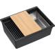 __WYSYŁKA 48H*__ | Zlew QUADRON LOGAN 100-U PURE CARBON (czarny mat) + syfon MIEDŹ (HQJ6045U7_PVDC1_U)