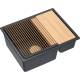 Zlew QUADRON LOGAN 150-U BLACK DIAMOND (czarny metalik) + syfon MIEDŹ (HCQL5646U8-C1_U)