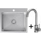 __WYSYŁKA 48H*__ | Zestaw QUADRON | LUKE 100 stal szczotkowana INOX + KATE stal INOX (ZH5045BS_3623500_BS)